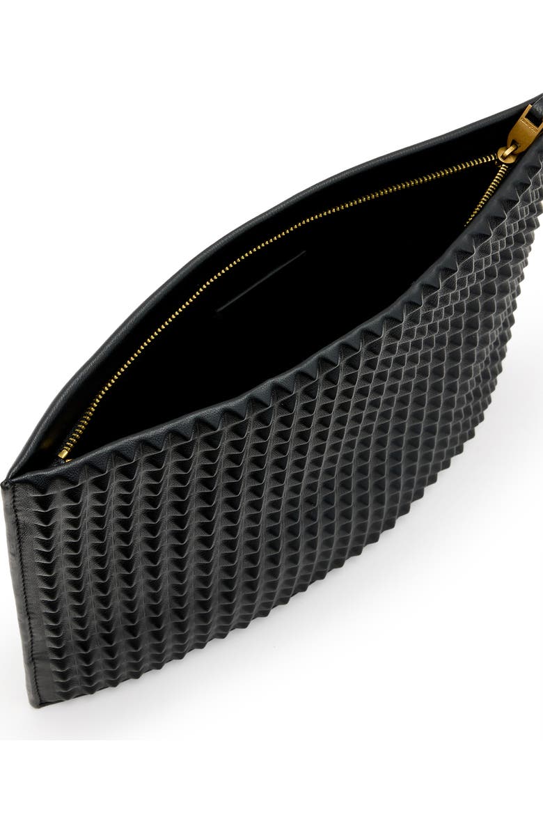 AllSaints Bettina Studded Leather Clutch, Alternate, color,