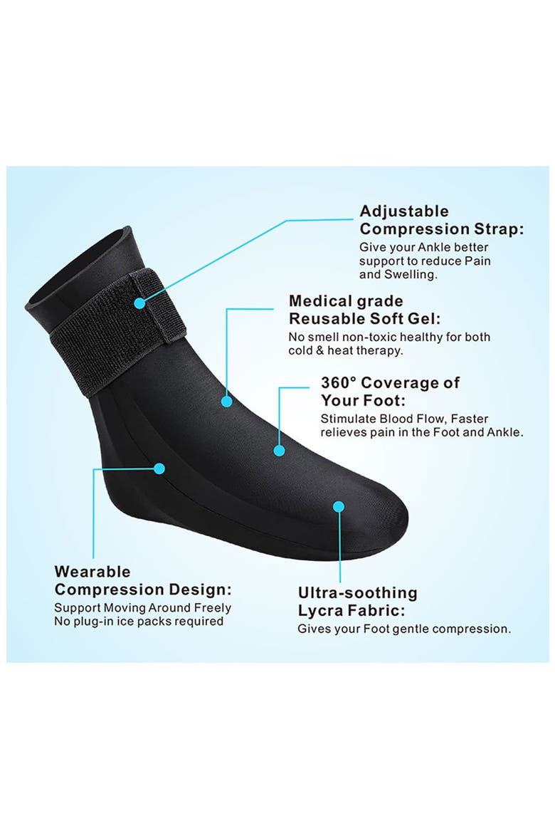 Helios Gel Cold Therapy Socks, Alternate, color, BLACK