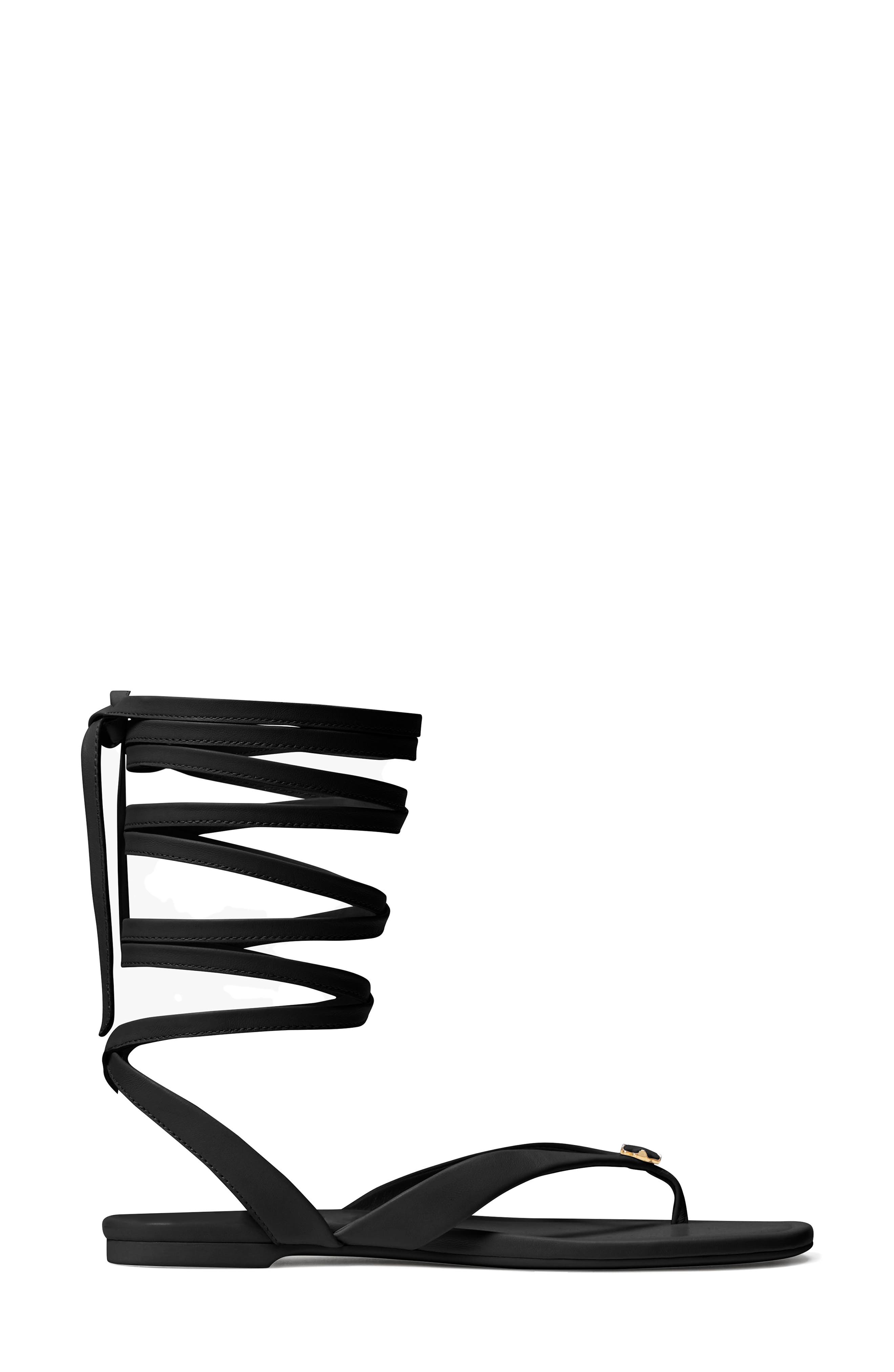 Kate Spade New York spade flower smooth leather gladiator sandal, Alternate, color, 