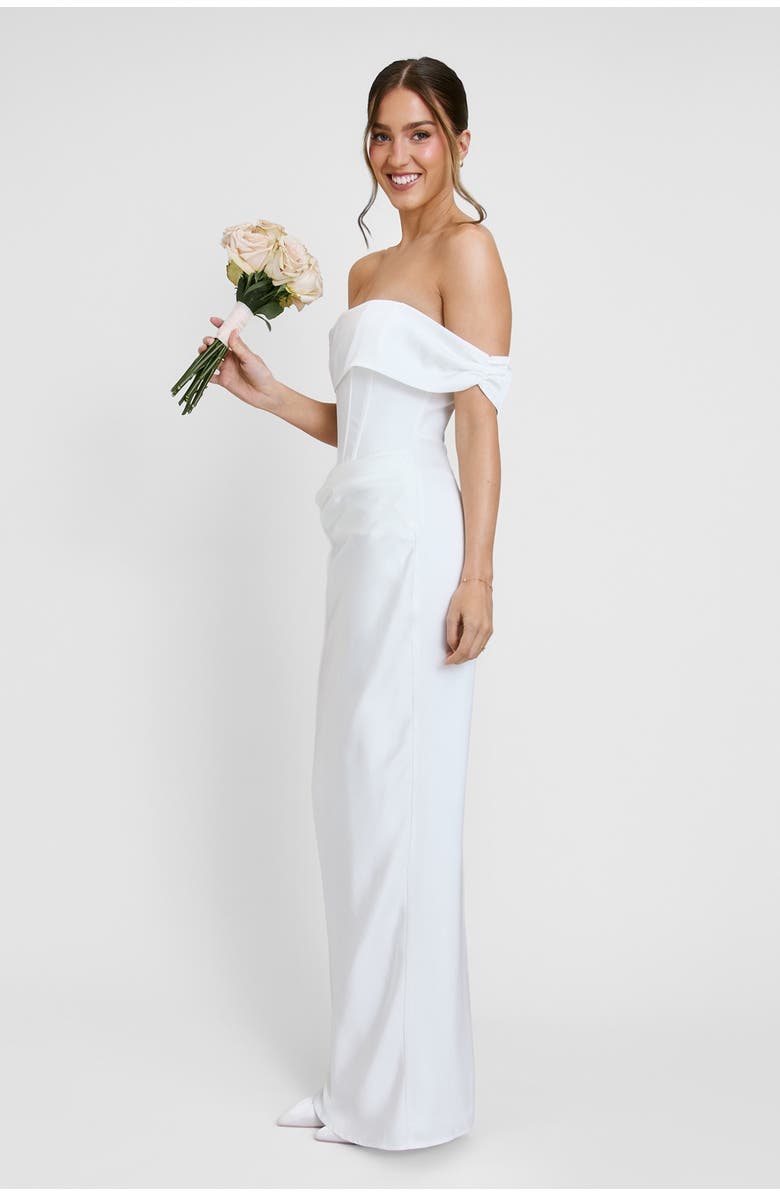 Six Stories Twist Strap Corset Maxi Dress, Alternate, color, White