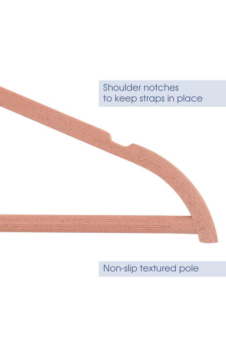 Elama Home 20 Piece Biodegradable Coat Hangers, Alternate, color, Pink