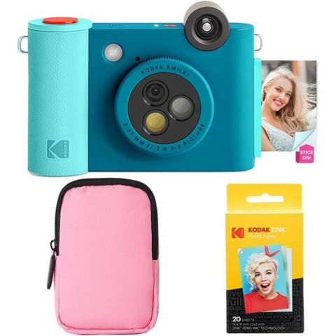 Smile+ 2-in-1 Instant Camera w/ Pink Case Bundle