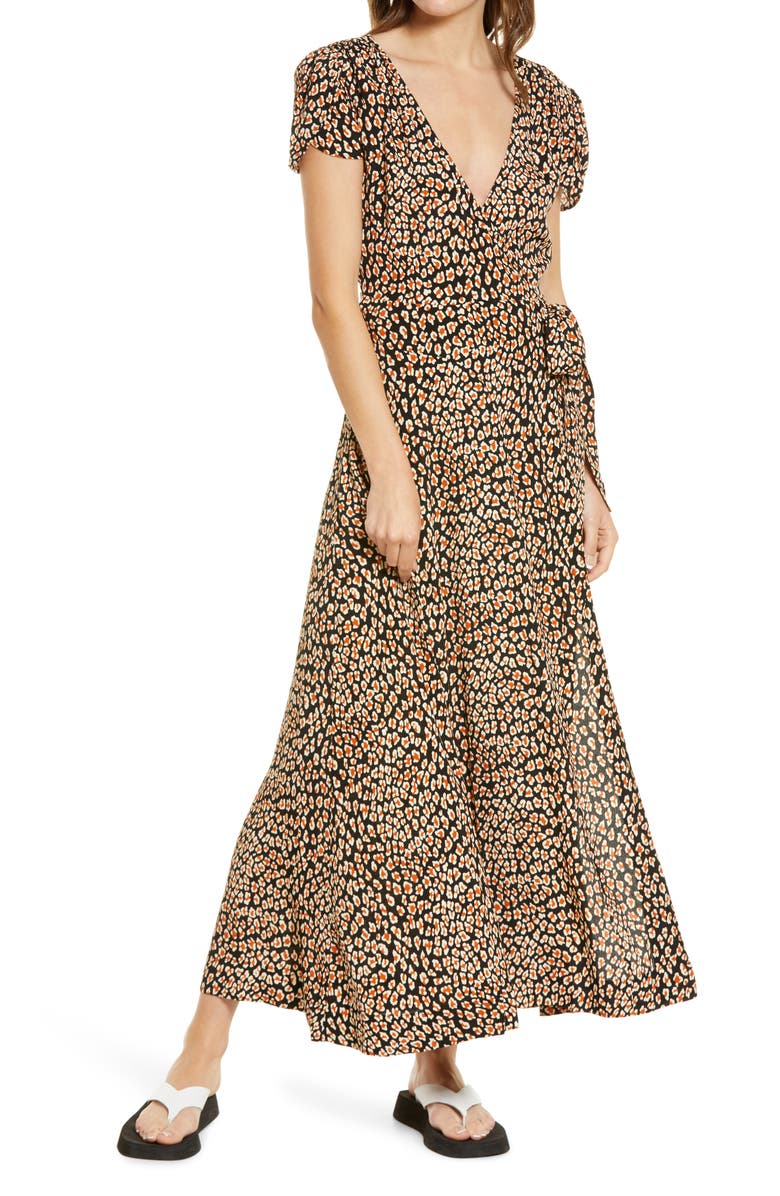 Free People Gorgeous Jess Wrap Maxi Dress, Alternate, color, 