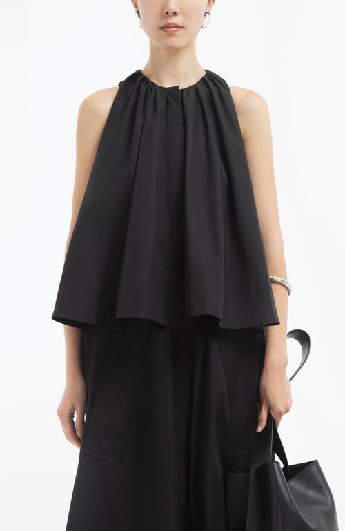 Co Gathered Tunic Shirt In Black