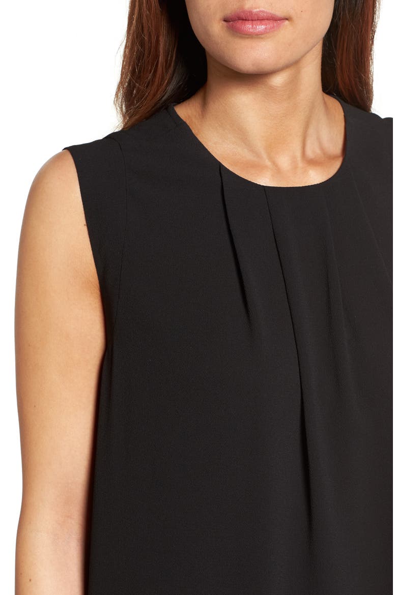 Pleat Front Blouse, Alternate, color, RICH BLACK
