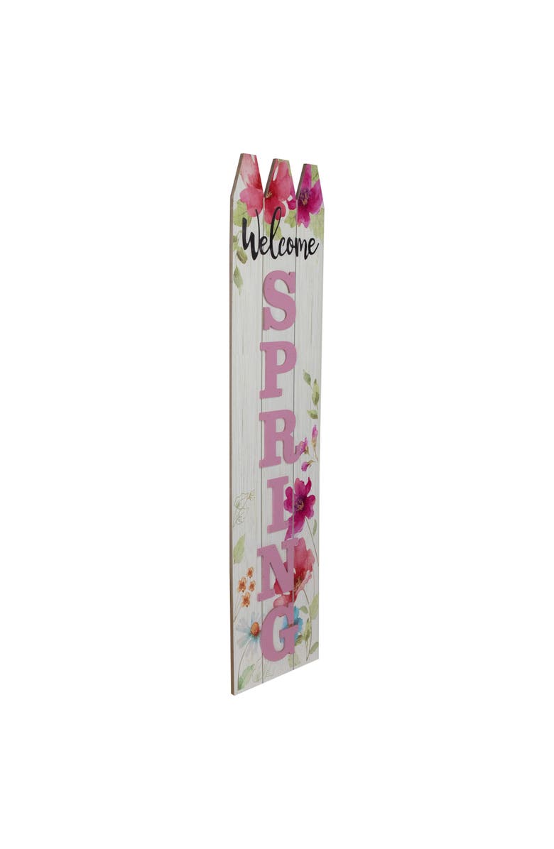 Northlight 40" Welcome Spring Floral Outdoor Porch Board Sign Decoration, Alternate, color, Pink