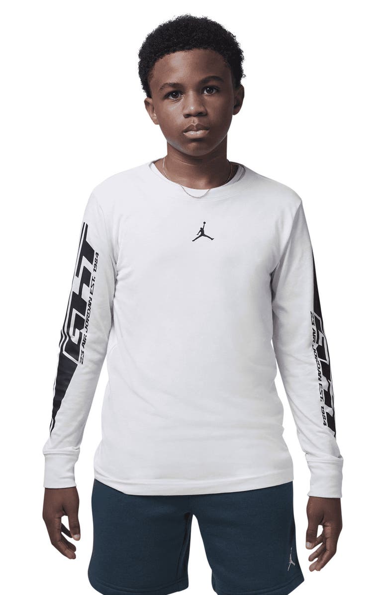 Jordan Kids' MVP Flight Long Sleeve Graphic T-Shirt, Alternate, color, 