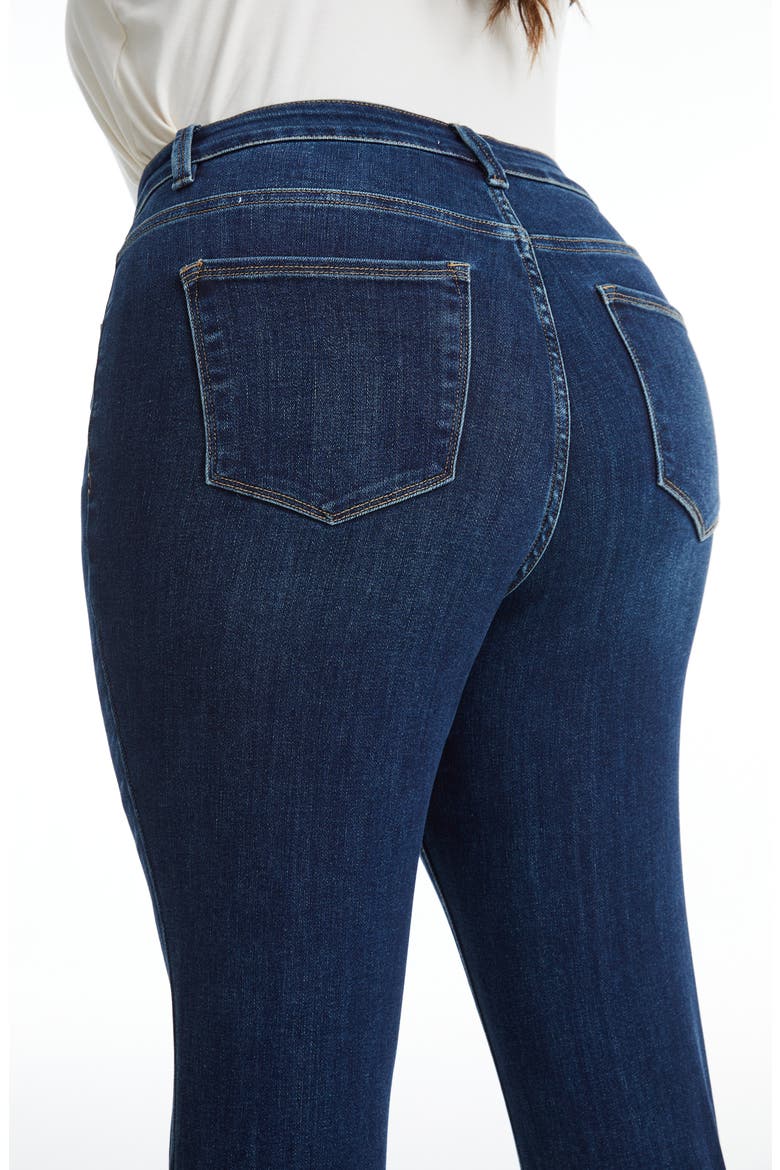 Raw Hem Straight Leg Jeans, Alternate, color, DARK BLUE