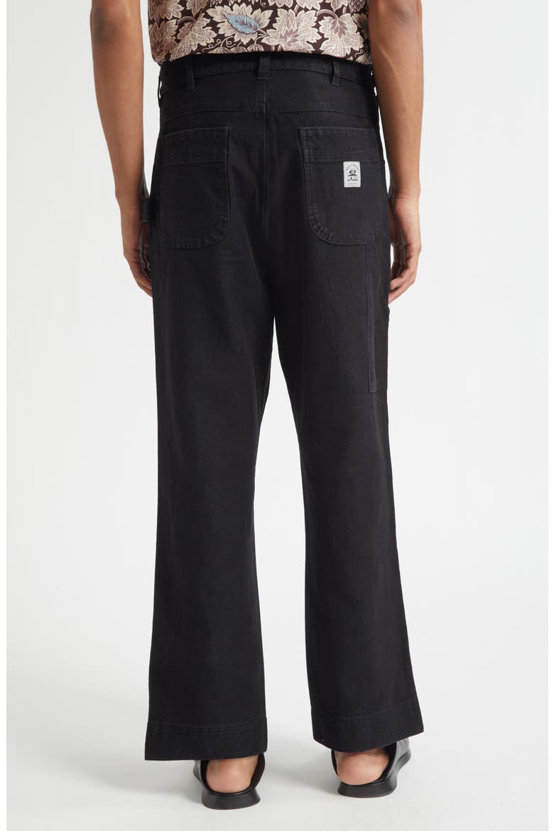Embroidered Denim Knolly Brook Trousers, Alternate, color, BLACK