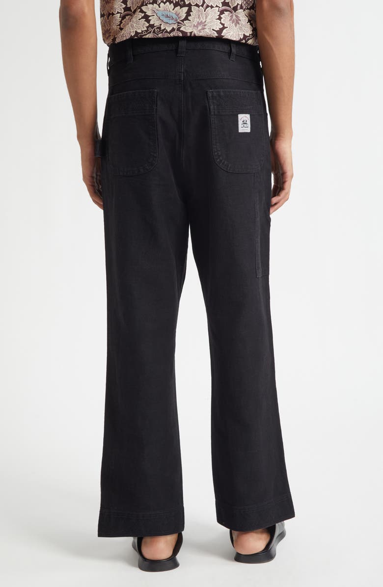 Bode Embroidered Denim Knolly Brook Trousers, Alternate, color, Black