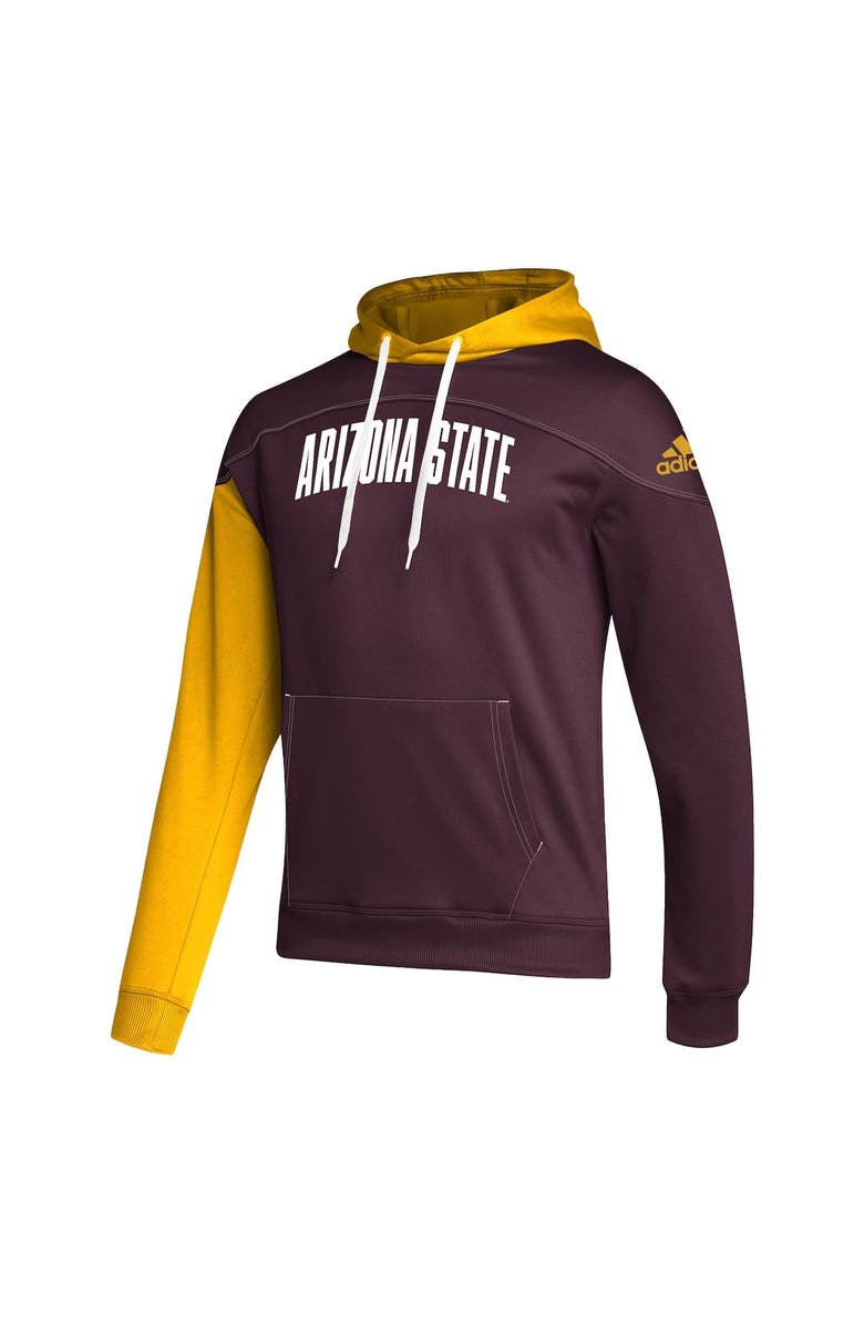 adidas Men's adidas Maroon Arizona State Sun Devils Block Stadium Pullover Hoodie, Alternate, color, Maroon