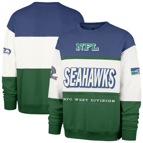Men's '47  Royal/Green Seattle Seahawks Throwback Breeze Maximalist Sweatshirt