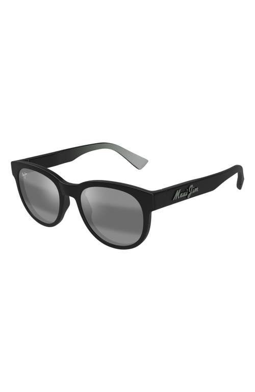 Maui Jim Maoli 52mm Polarizedplus2® Round Sunglasses In Matte Black
