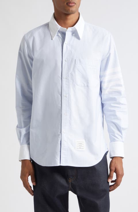 Straight Fit Cotton Button-Down Shirt