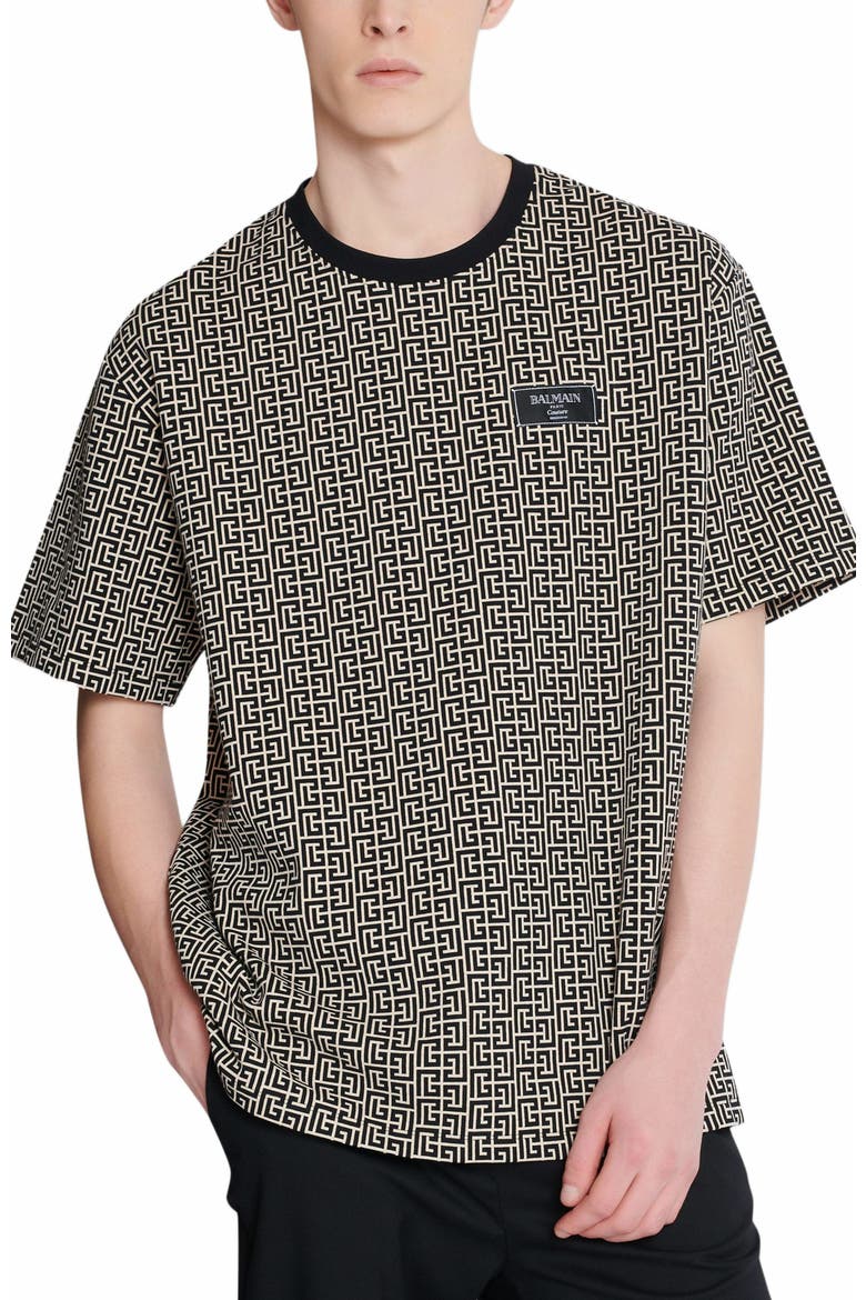 Monogram Jacquard T-Shirt, Alternate, color, Black