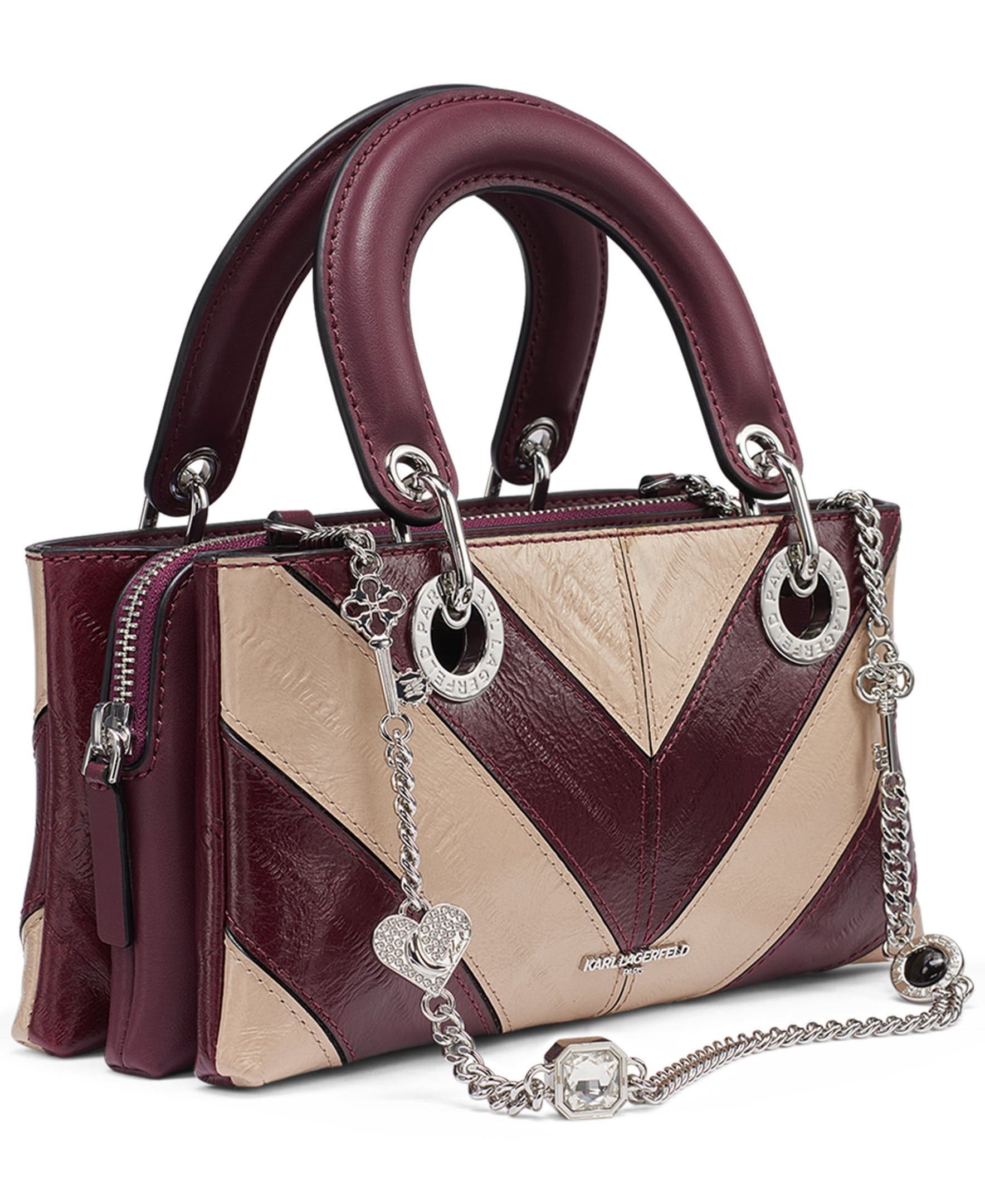 Benoite Chevron Shoulder Bag, Alternate, color, White Pepper/Cherry Plum