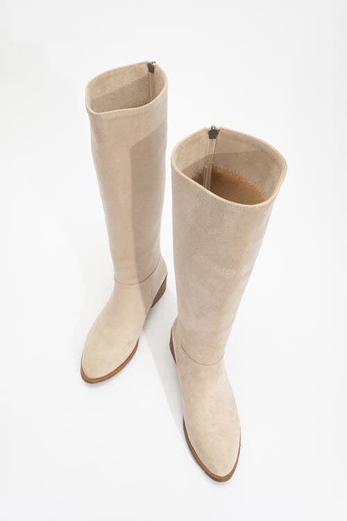 Prologue Shoes Svetlo Back Zip Knee High Boot In Neutral