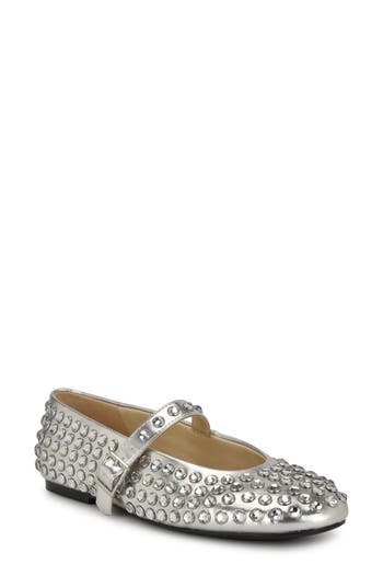Shop Nine West Emmil Mary Jane Flat In Silver
