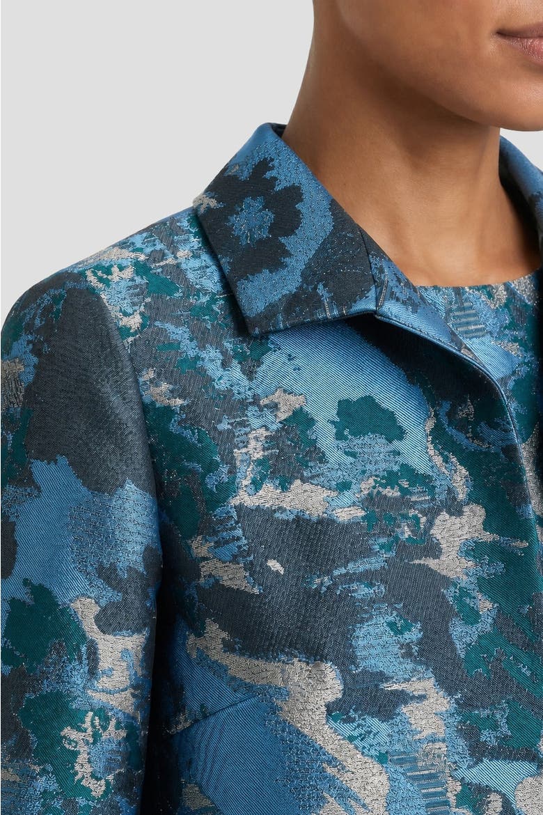 Abstract Jacquard Woven Topper, Alternate, color, Deep Teal