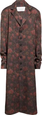 Meruert Tolegen Floral Jacquard Oversize Floor Length Coat | Nordstrom