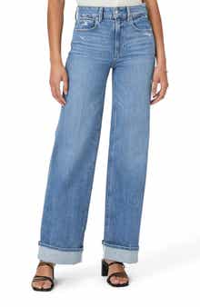 PAIGE Sasha Distressed Wide Leg Jeans