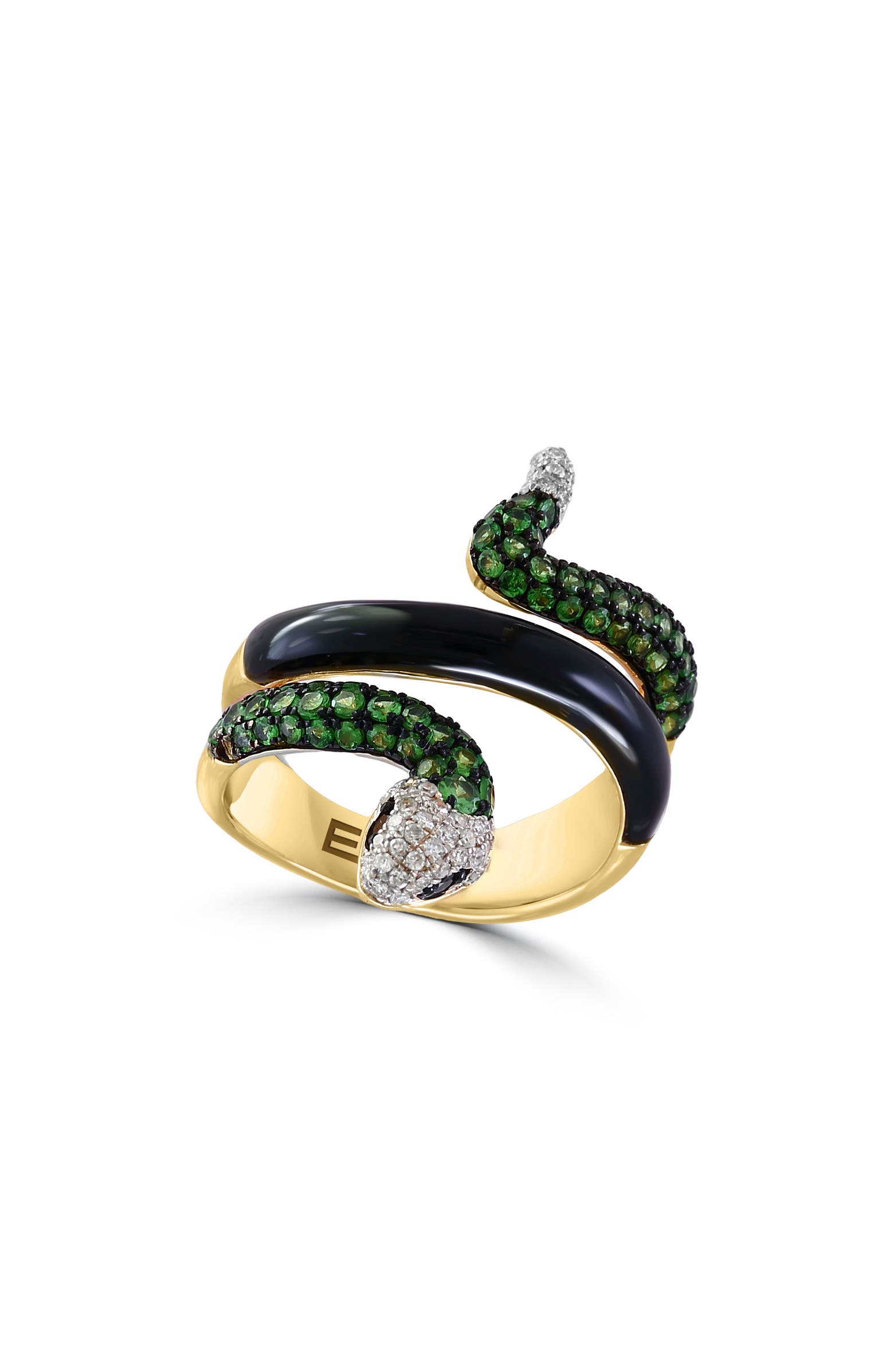 EFFY 14K Gold Diamond & Tsavorite Snake Coil Ring | Nordstromrack