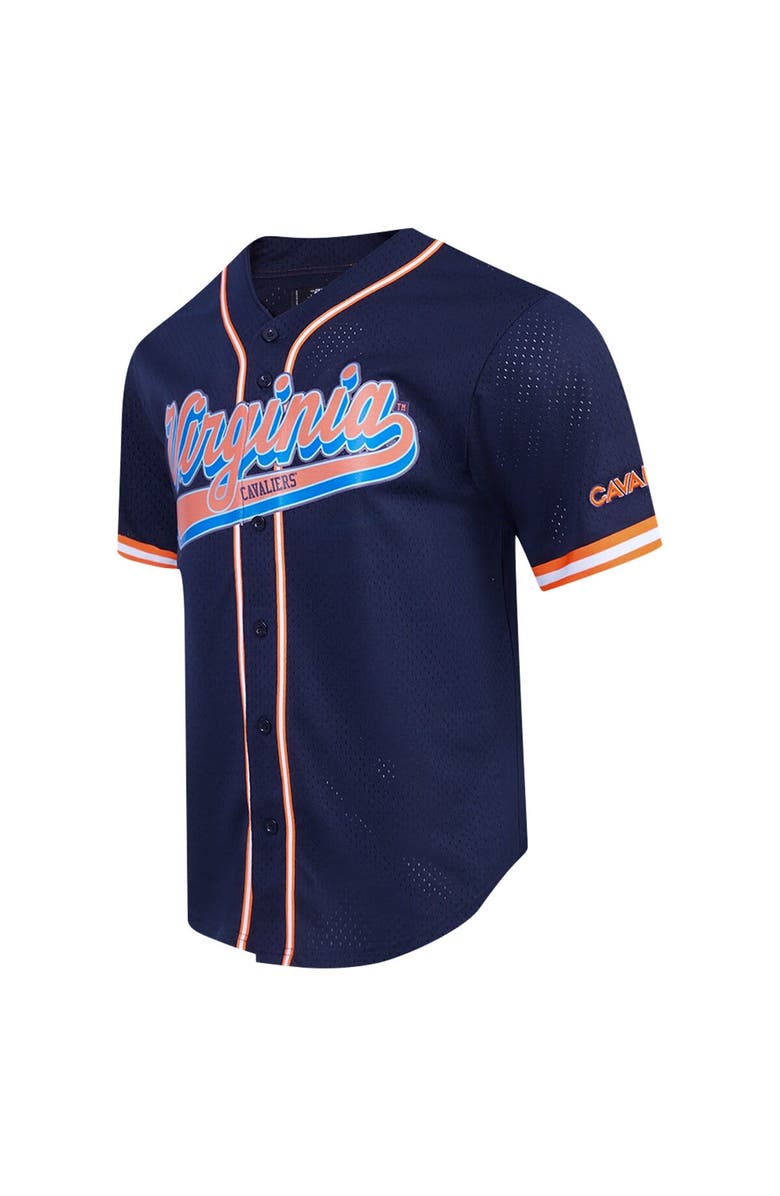 PRO STANDARD Men's Pro Standard Navy Virginia Cavaliers Mesh Full-Button Replica Baseball Jersey, Alternate, color,