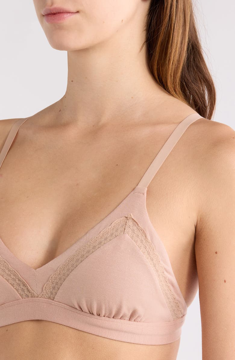 MeUndies FeelFree Lace Trim Triangle Bralette, Alternate, color, Sand Dune