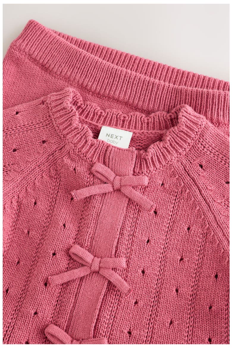 Kids' Peplum Knit Cardigan and Leggings Set, Alternate, color, PINK