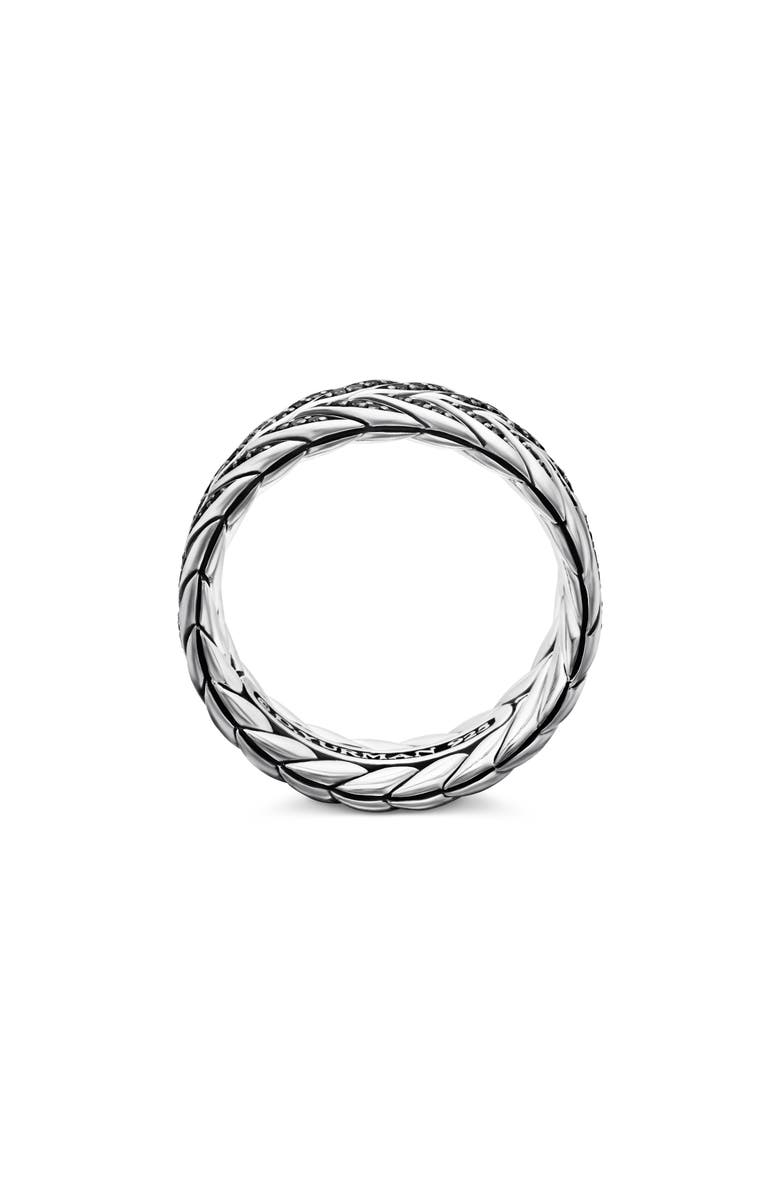 David Yurman Chevron Band Ring in Sterling Silver with Black Diamonds, 9mm, Alternate, color, Black Diamond