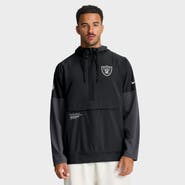 Nike Men's Nike Black Las Vegas Raiders Sideline Anorak Half-Zip Hoodie Jacket