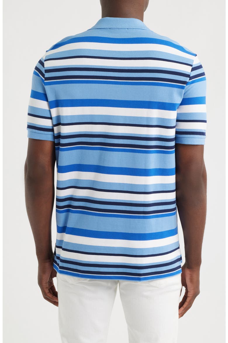 Classic Fit Stripe Cotton Mesh Polo Shirt, Alternate, color, BRISTOL BLUE MULTI