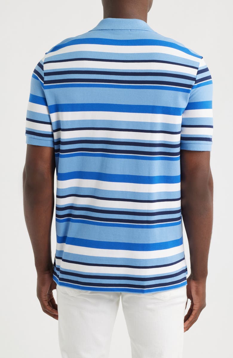 Polo Ralph Lauren Classic Fit Stripe Cotton Mesh Polo Shirt, Alternate, color, Bristol Blue Multi