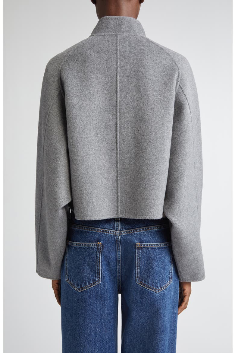 Nyma Wool & Cashmere Felt Crop Jacket, Alternate, color, GREY MELANGE