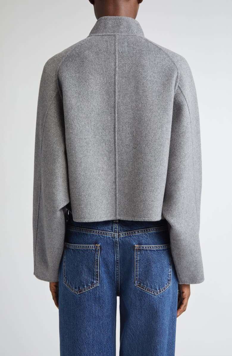 LOULOU DE SAISON Nyma Wool & Cashmere Felt Crop Jacket, Alternate, color, Grey Melange