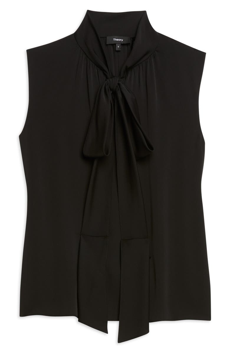 Theory Scarf Tie Sleeveless Stretch Silk Blouse, Alternate, color, 