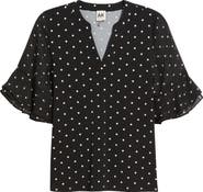 AK ANNE KLEIN Ruffle Sleeve Top