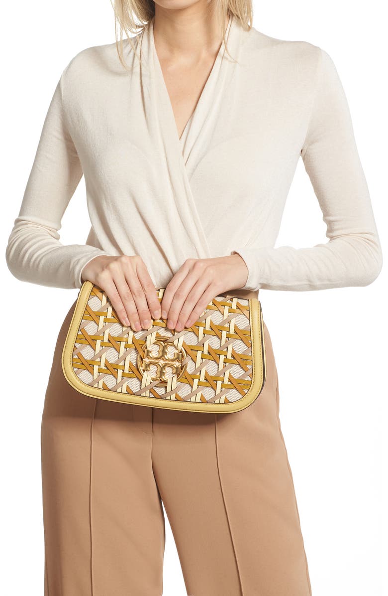 Tory Burch Miller Basketweave Leather Convertible Clutch, Alternate, color,