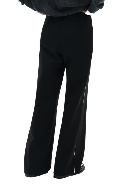 Shop Mango Side Stripe Track Pants In Black