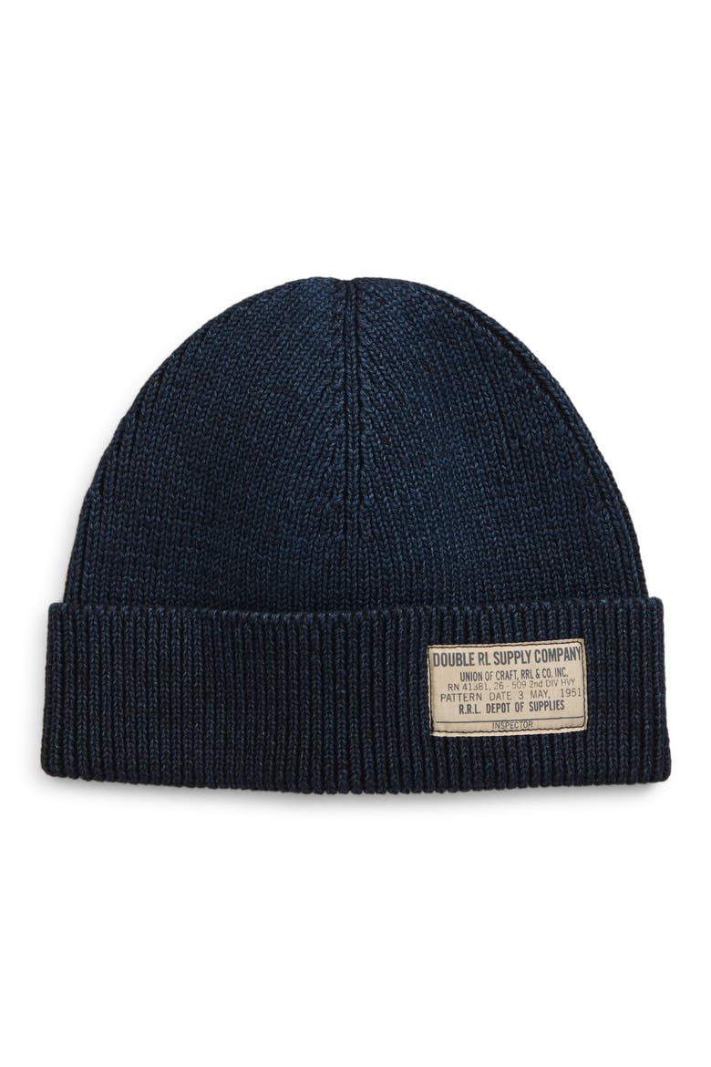 RRL Cotton Watch Cap, Main, color, MIDNIGHT BLUE