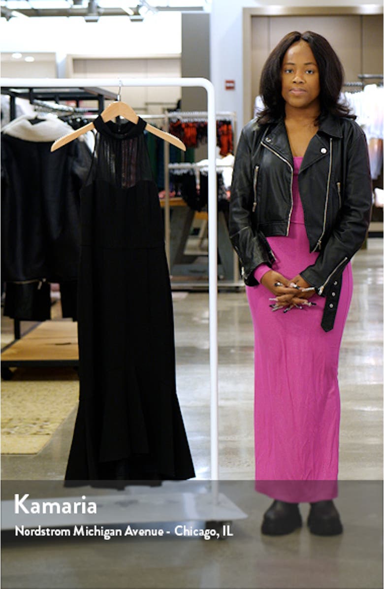 Illusion Mesh Detail High-Low Cocktail Dress, sales video thumbnail