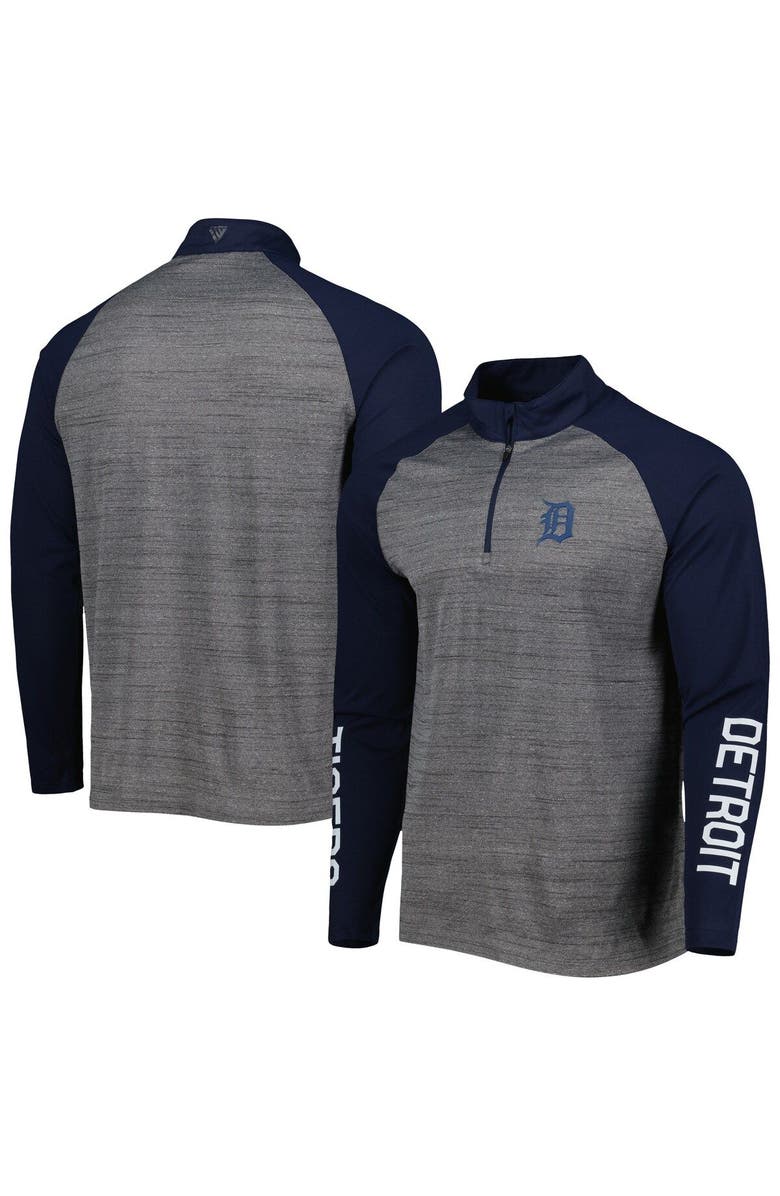 LEVELWEAR Men's Levelwear Heather Gray Detroit Tigers Vandal Raglan Quarter-Zip Top, Main, color, 