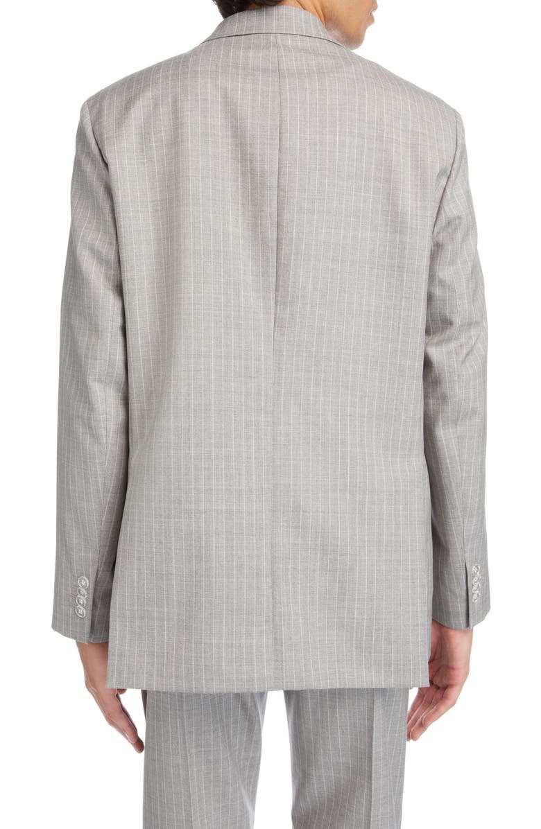 Acne Studios Pinstripe Double Breasted Wool Suit Jacket, Alternate, color, 