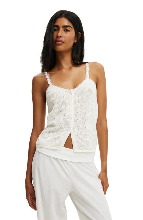 Women's Knit Button Through Cami
