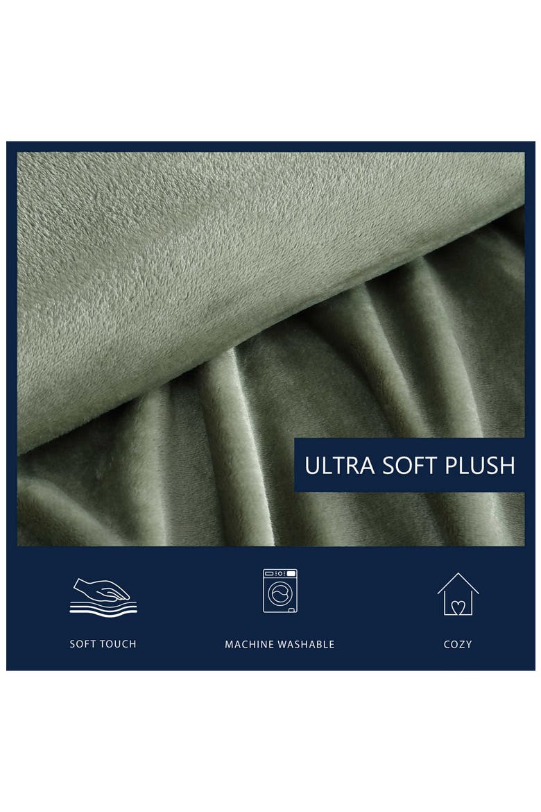 Solid Fleece Throw Blanket, Alternate, color, FERN GREEN