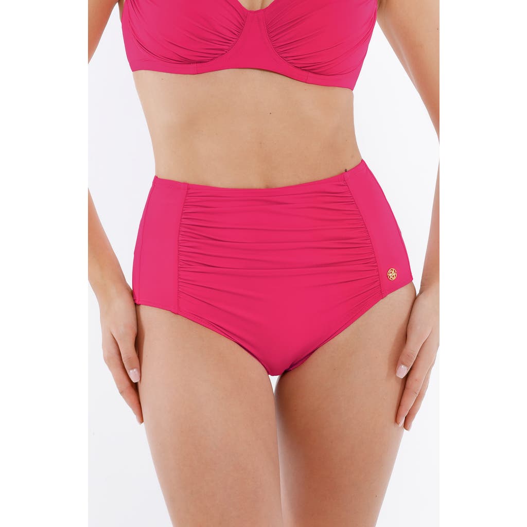 Popilush Shapewear Ruched Tummy Control Bikini Brief In Cerise