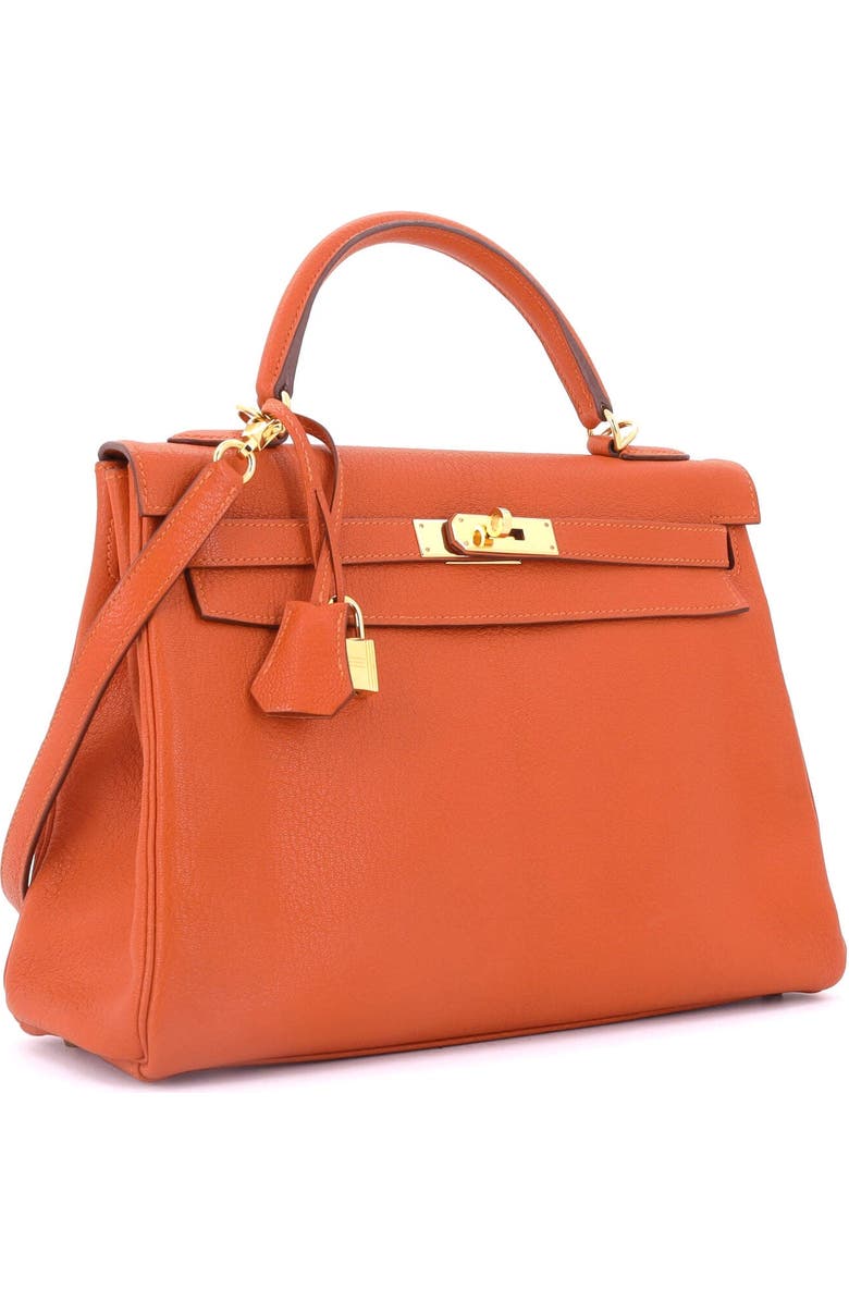 Pre-Owned Hermes Kelly Handbag Orange Chevre de Coromandel with Gold Hardware 32, Alternate, color, Orange H