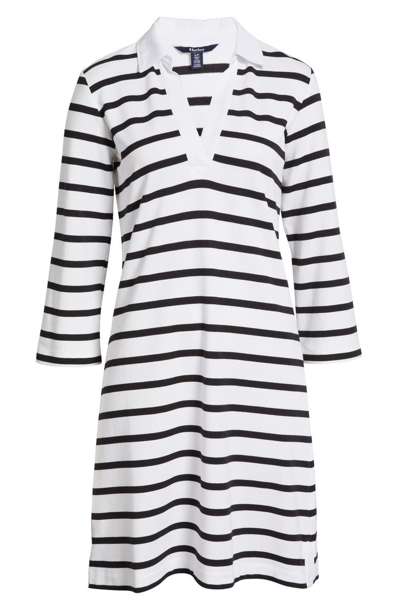 Hatley Stripe Long Sleeve Johnny Collar Knit Dress, Alternate, color, 