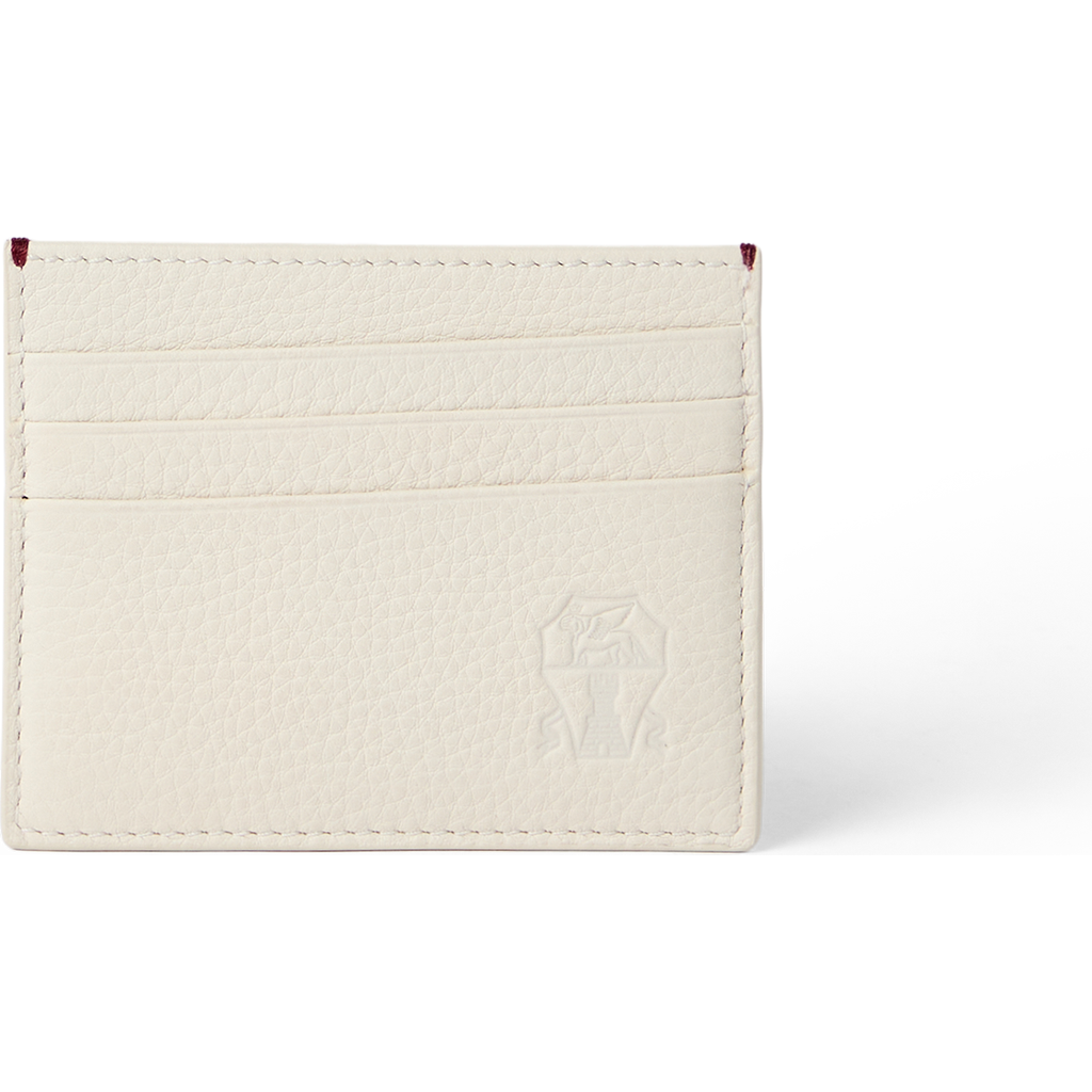 Brunello Cucinelli Calfskin Card Case In White