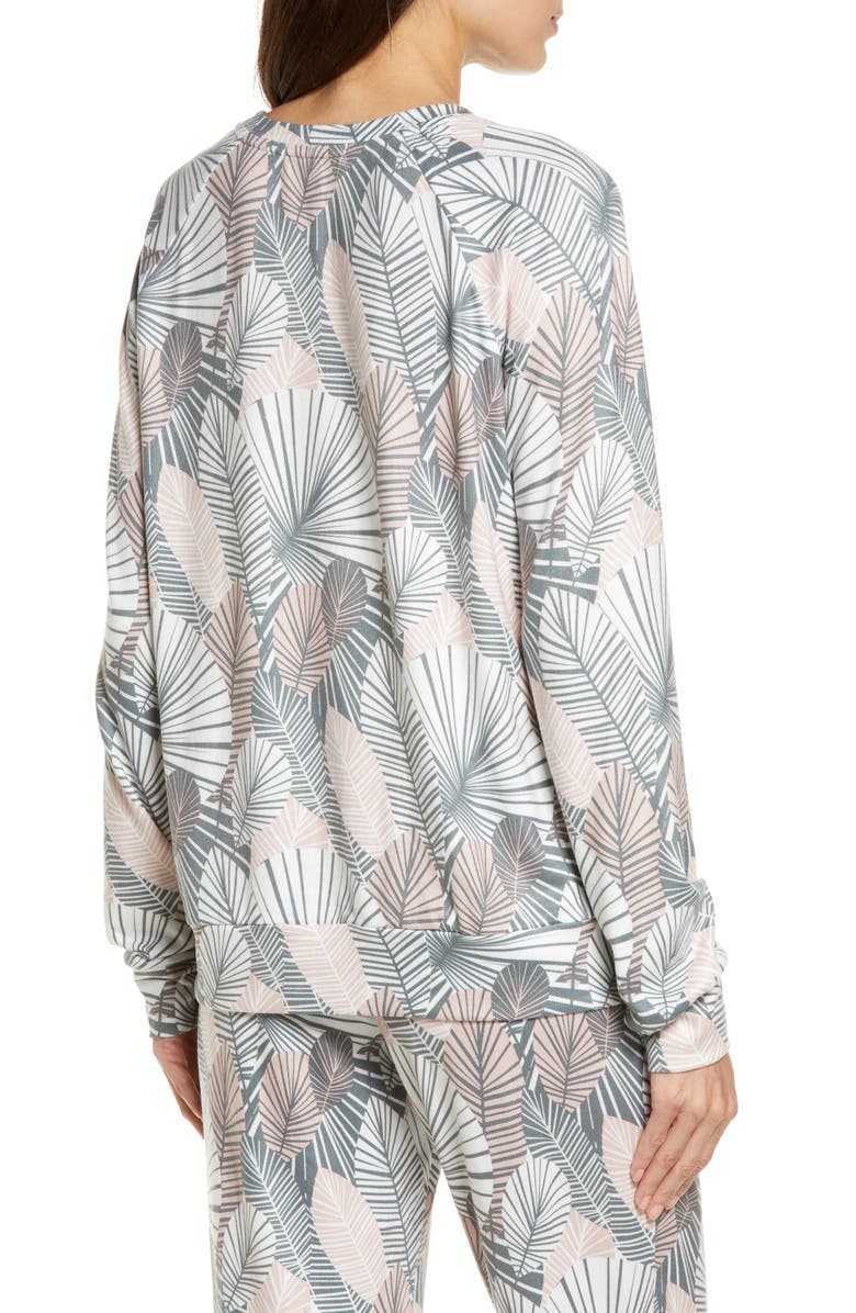 PJ Salvage Geo Palm Pajama Top, Alternate, color,